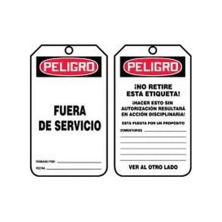 Accuform Danger, RP-Plastic, 3-1/4 in Width, 0.075 in Height, , 25 PK SHMDT158PTP